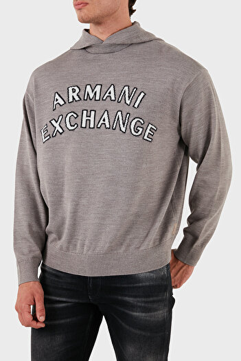 Armani Exchange Men's Hooded Sweater - Cotton and Wool Blend, Regular Fit Pullover 6Dzm2Y Zm4Nz 17Ac
