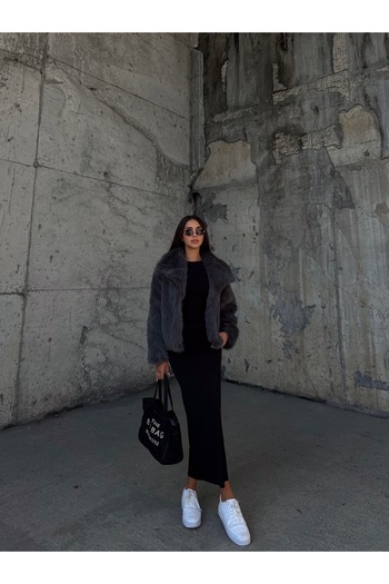 Ekim Store New Season Rabbit Feather Coat Coat