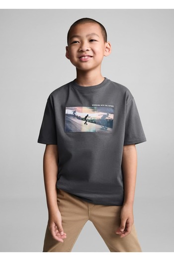 MANGO Kids Cotton blend patterned t-shirt