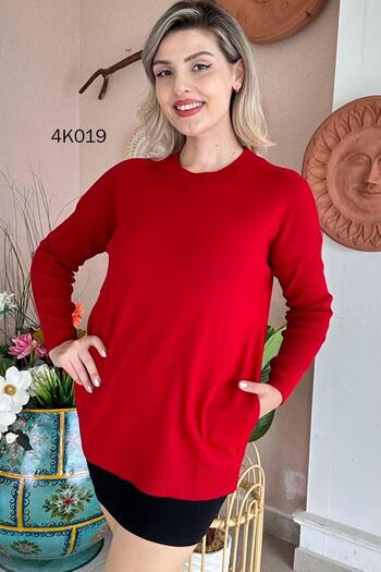 İnce Topuk Pocketed Knitwear Blouse 4k019
