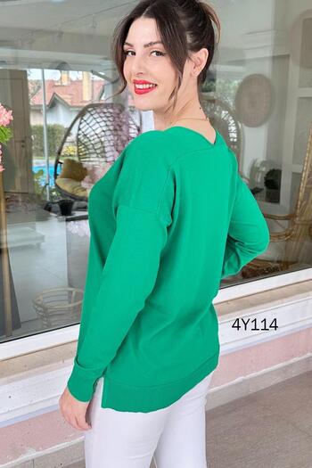 İnce Topuk V-neck Knitwear Blouse - 4Y114 Model