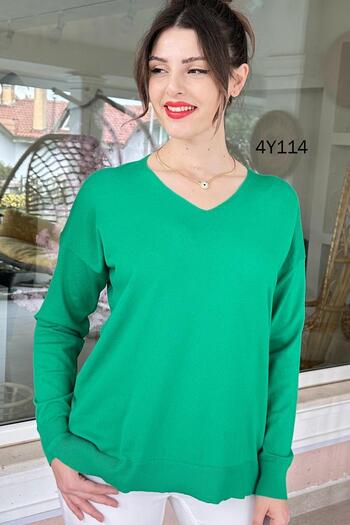 İnce Topuk V-neck Knitwear Blouse - 4Y114 Model