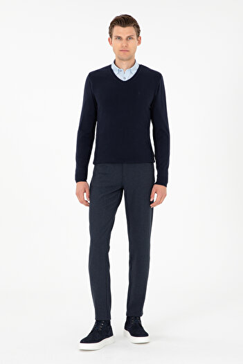 U.S. Polo Assn. Erkek Lacivert Kanvas Pantolon 50296149-VR033