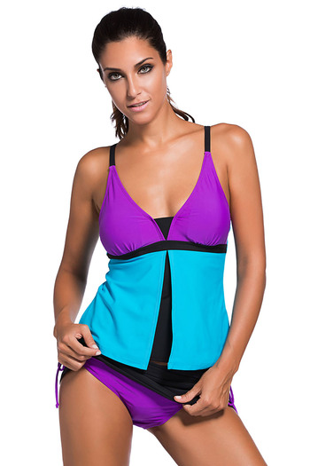 Angelsin Σετ μπικίνι πολύχρωμη φούστα Tankini