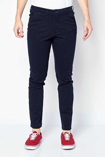 Selected Homme Men Slim Fit Solid Chino Pants, Black