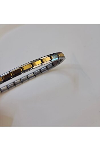 Çelik Grey Yellow Italian Charm Thin Bracelet
