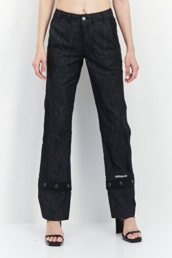 adidas Women Loose Fit Brand Logo Track Pant, Black