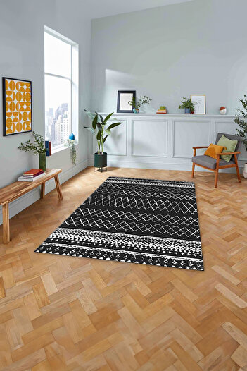 Napoli Home Printed Nordic Zigzag Pattern Washable Non-Slip Runner Kitchen Living Room Carpet