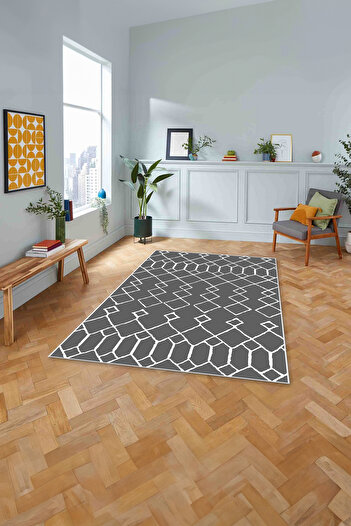 Napoli Home Printed Nordic Line Transitional Model Washable Non-Slip Runner Kitchen Living Room Carpet