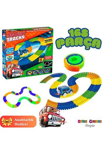 Doğan Oyuncak Dünyası Magic Trucks 168 Piece Rail Track Set - Colorful Driveway and Train Toys