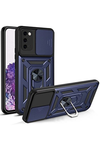 Fibaks Samsung Galaxy S20 Case Camera Protected Armor Military Tank Armor with Sliding Ring