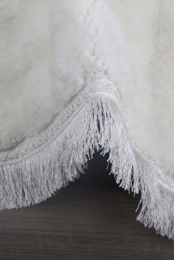 Bonny Home Bubble Cream Sports Fringed Cutting Plush Runner Machine Washable Non-Slip Based Decorative Carpet