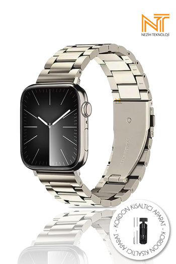 Nezih Case Apple Watch Series 2/3/4/5/6/7/8/9/se/ultra/ultra 2 42 44 45 49mm Stainless Steel Adjustable Pin Band