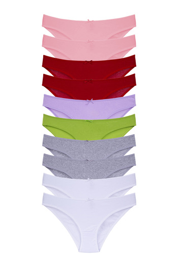 Merry Secret's Γυναικεία πολύχρωμα εσώρουχα Lycra Flexible Soft Textured 10 Lu Slip