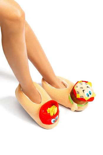 Twigy Burger Woman, Waiter Boy Slippers Brown 30/41