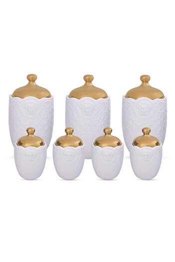 Lucky Art İsabella Bone Series 7-Piece Jar Set