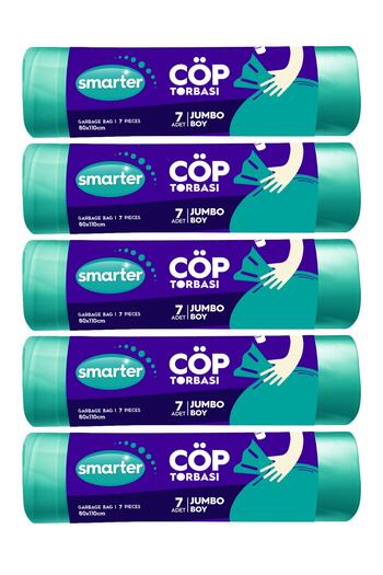 SMARTER 5 Piece Jumbo Size Garbage Bag 80x110cm Garbage P