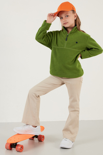 Lela Soft Textured Zippered Stand Collar Winter Fleece Unisex Children's Fleece 5905002