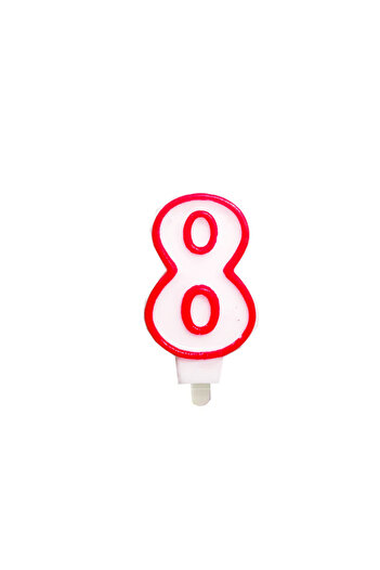Limmy Eight Number Birthday Cake Candle (7X3 cm) - Number Candle - Cake Decoration