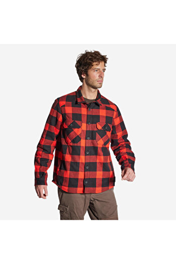 Decathlon Solognac Shirt Type Fleece Coat - Hunting and Nature Observation - Red - 500