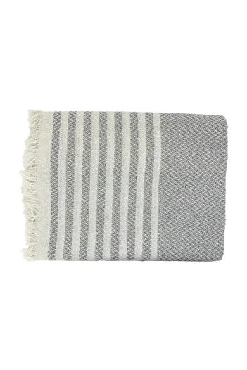 OTELVIO Knitted Patterned Fringed Single Duvet Cover 170x220 Cm