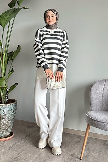 InStyle Skirt Buttoned Anthracite Knitwear Tunic