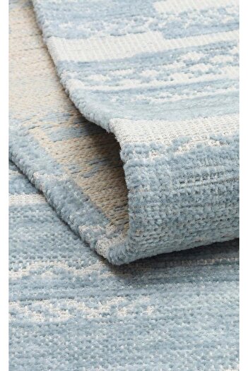 Eko Halı BIGA BG 01 BLUE Hav Toz Vermez Kaymaz Tabanlı İnce Dokuma Modern Halı