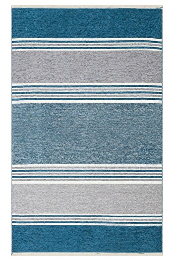 Eko Halı NOA NK 07 NAVY WHITE Hav Toz Vermez Yıkanabilir Çift Taraflı İnce Modern İskandinav Kilim