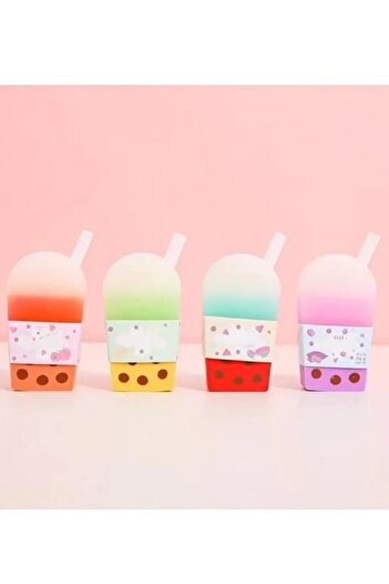 Adel Bubble Tea Colorful Eraser - 4 Pieces