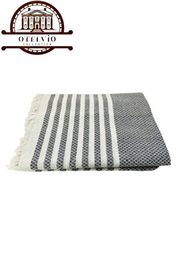 OTELVIO Knitted Patterned Fringed Single Duvet Cover 170x220 Cm