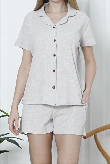 Nicoletta Women's Shorts Pajama Set Short Sleeve Camisole Loose Pocket OPEN MINK