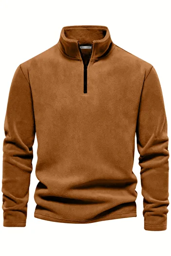 GHASSY CO. Men's Half Zipper Stand Collar Fleece