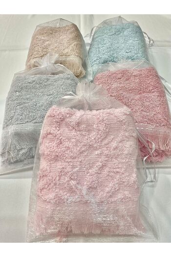 yörük tuhafiye Wedding Towel, (10 PCS) Mixed, Tulle Pouch (30X50CM TOWEL), Mawlid, Baby, Circumcision, Engagement Gift10