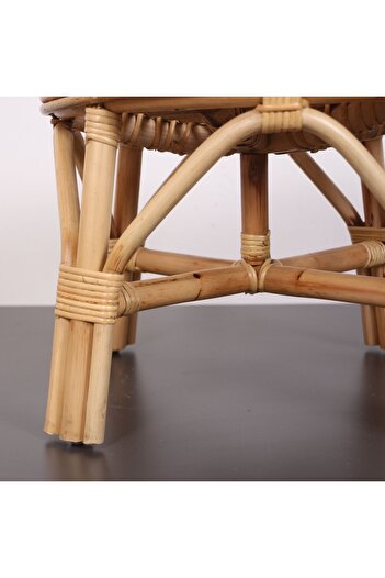 Mylamp YUMRU DOĞAL KUBU RATTAN 40x30 Sehpa & Tabure
