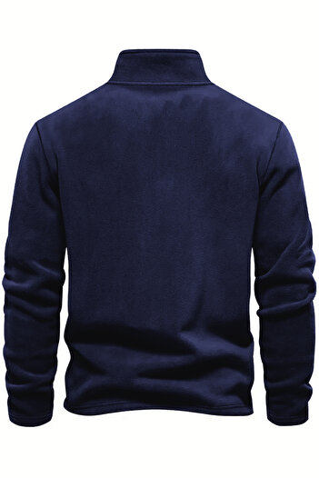 GHASSY CO. Men's Half Zipper Stand Collar Fleece