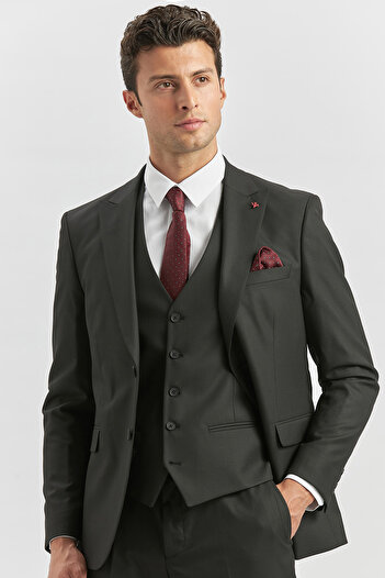 İmza Black Swallow Collar Lined Vest 6 Drop Slim Fit Slim Fit Classic Suit 1001240179