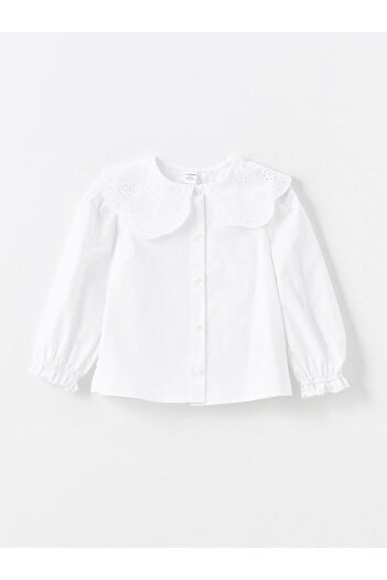 LC Waikiki Lcwk Baby Collar Long Sleeve Basic Girl's Shirt