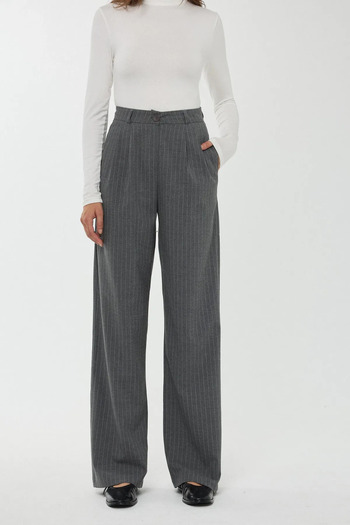 Hiccup High Waist Striped Straight Leg Trousers
