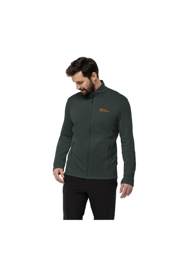 Jack Wolfskin Pánská zelená fleecová bunda Kolbenberg Fz PÁNSKÁ FLEECOVÁ BUNDA 1710521-4161