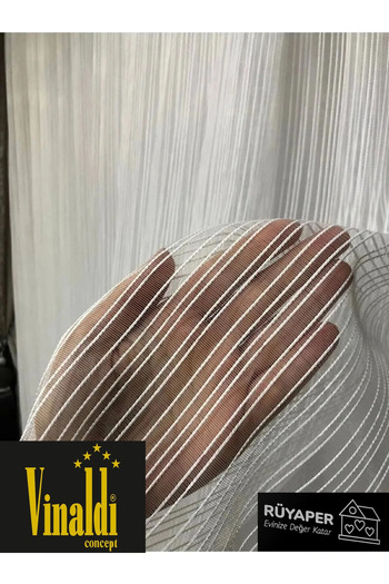 Vinaldi Rüyaper Chain Patterned - Heavy Gramaged Tulle Curtain, Tight Pleated