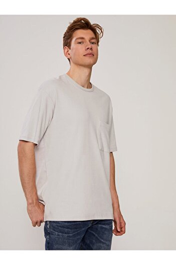 Ltb Loose Fit Gray T-shirt with Pockets