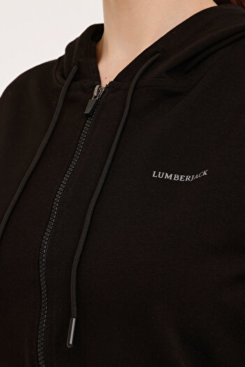 lumberjack WB FULL ZIP 18SN77 4PR Siyah Kadın Eşofman Üstü