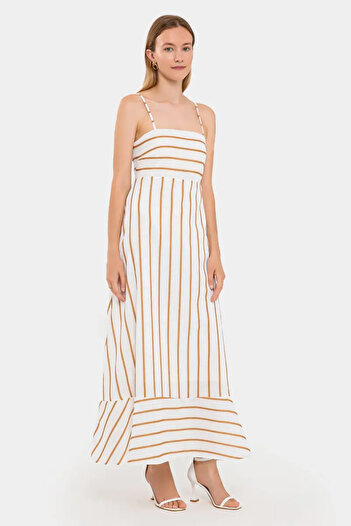 Hiccup Striped Flowing Rope Strap Maxi Dress