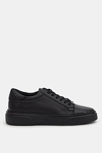 Deri Company Vibe Men's Black Leather Sneakers