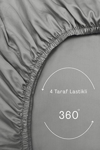 MonoHome Oeko-Tex ®   Certified 100% Cotton Fitted Sheet - 57 Wire Gray, Made from Duvet Cover Kumash