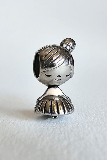 BUNNY Steel Charm Girl with Bun Hair