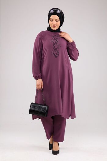 Ferace Large Size Double Sets Women's Ayrobin Tunic Set Dried Rose