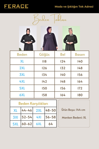 Ferace Women's Large Size Moon Collar Mother Dress is Long Hijab