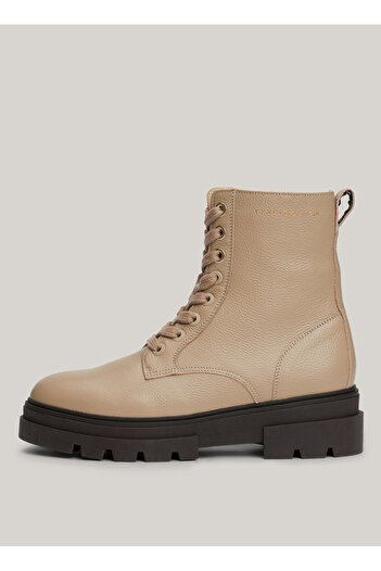 Tommy Hilfiger Deri Gri Kadın Bot FW0FW08160AEG