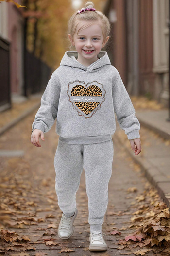 uyguntarz Heart Printed Boys - Girls Comfortable Tracksuit Set